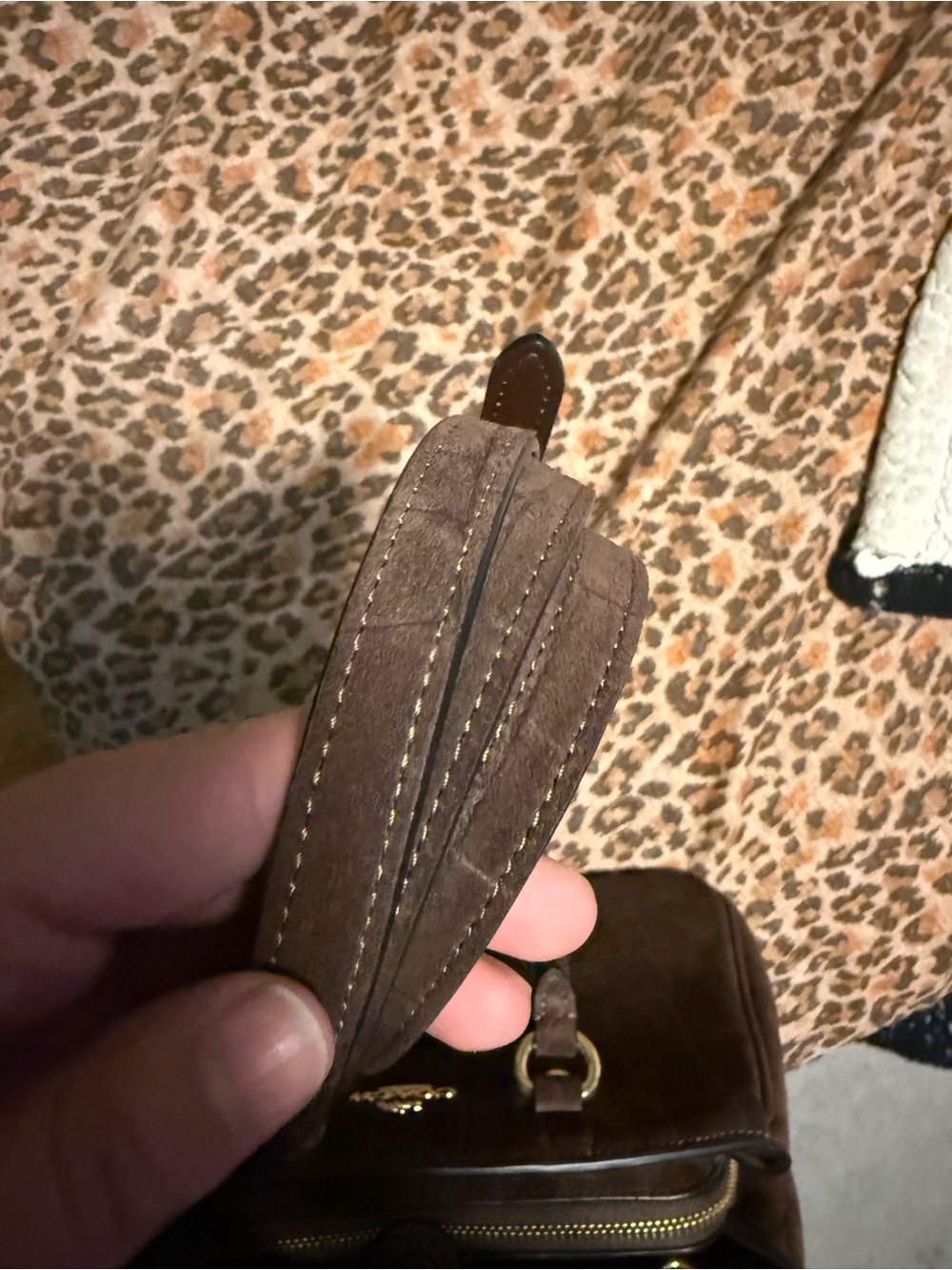 COACH Brown Suede Croc Savannah Small Carry All - Picture 5 of 6